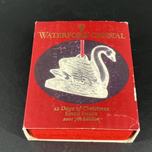 Waterford Crystal Glass Ornament 12 Days of Christmas Seven Swans 2001 7th - Picture 5 of 10